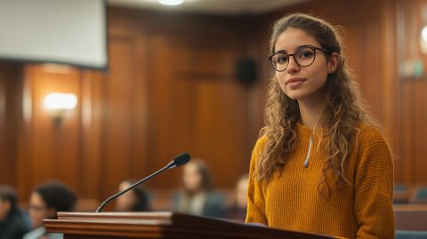 Straatman student giving a thesis defense speech 202d4077 bf9d 4d7c 8449 30218b7bc420